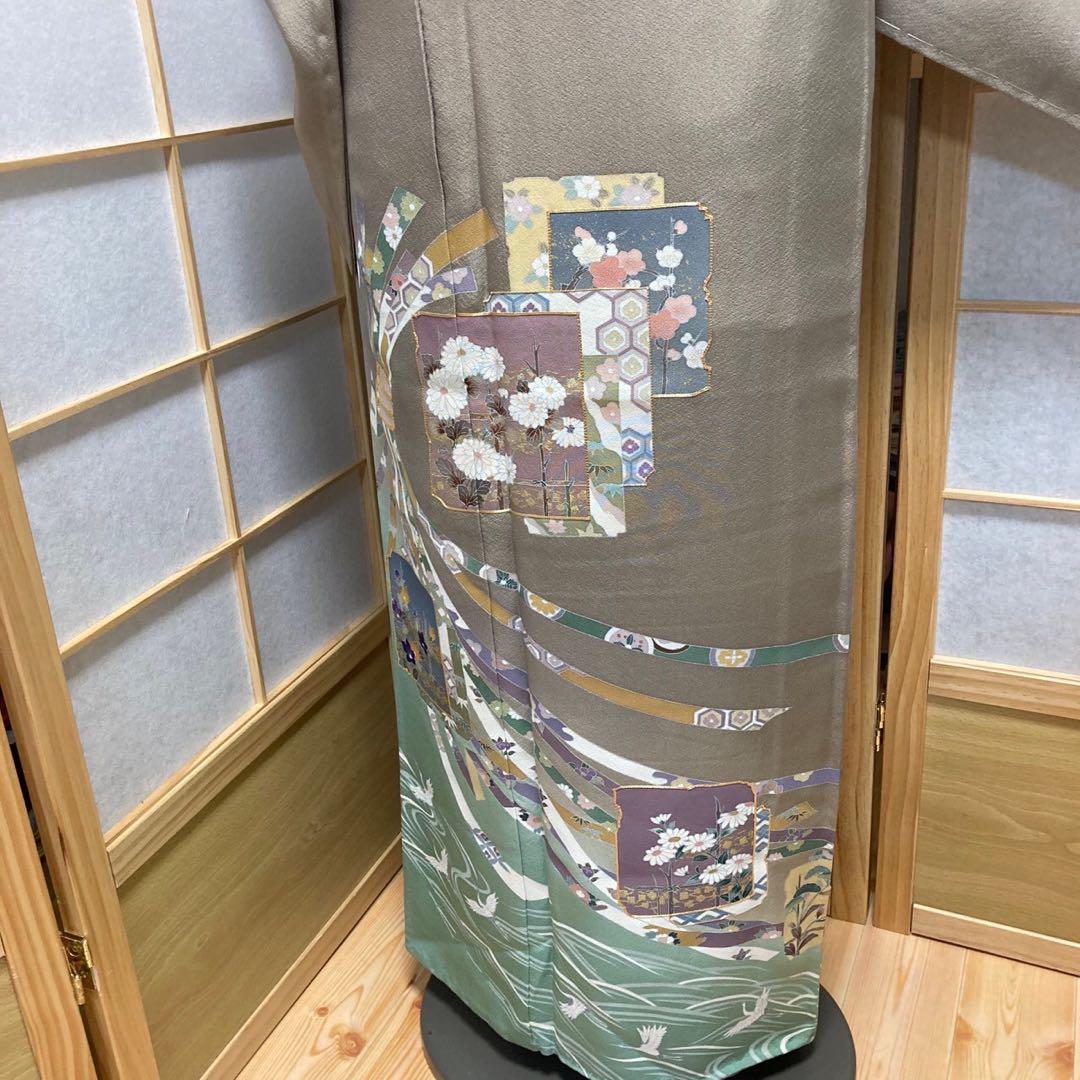 2904# Japanese Tomesode Kimono Vintage Womens Silk Fabric Robe Kimono only sold