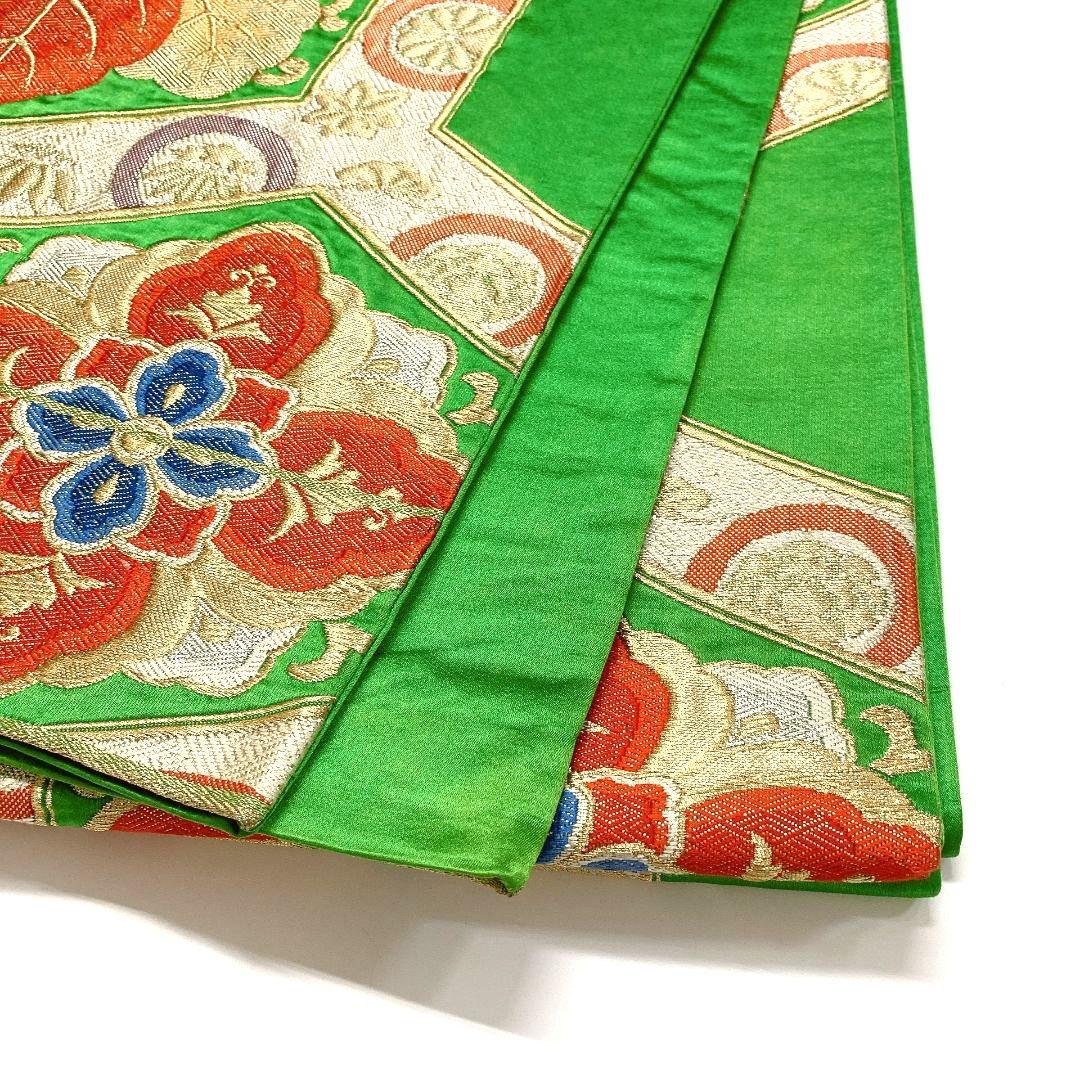 4447# Japanese Vintage Fukuro Obi Belt Kimono Fabric Silk Traditional Embroidery