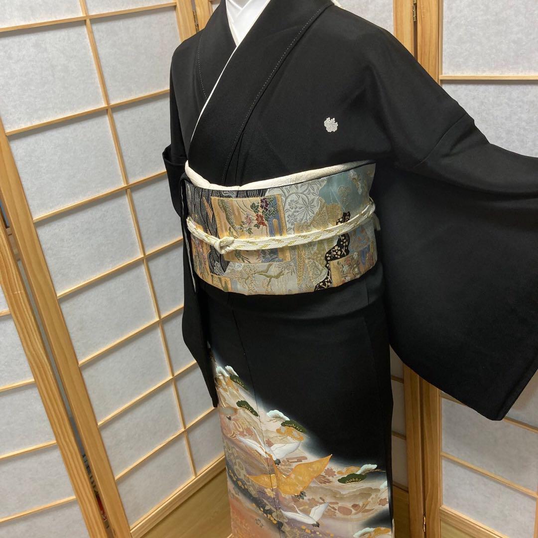 2883# Japanese Tomesode Kimono Vintage Womens Silk Fabric Robe Kimono only sold