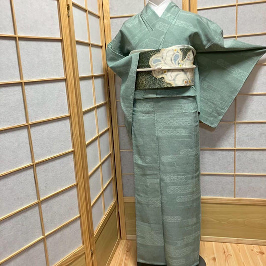 4411# Japanese Kimono only sold Vintage Womens Silk Fabric Robe Unlined kimono