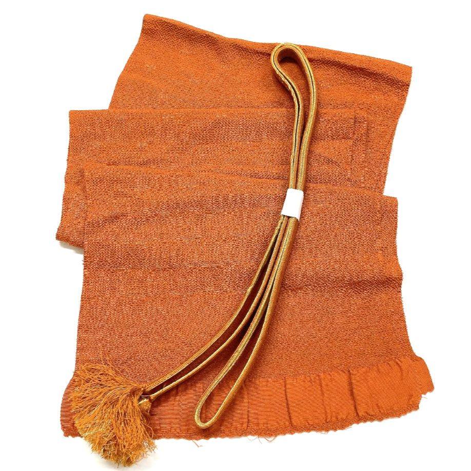 4636# Japanese Kimono Accessory Vintage Obiage and Obijime 2-piece Set Silk