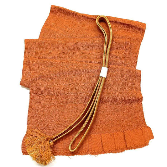 4636# Japanese Kimono Accessory Vintage Obiage and Obijime 2-piece Set Silk