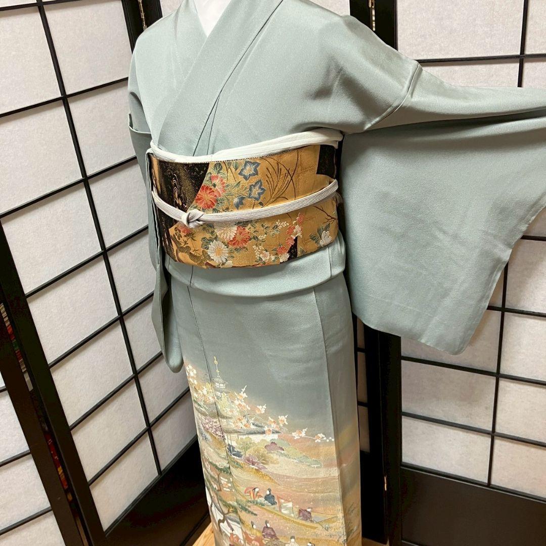 4341# Japanese Tomesode Kimono Vintage Womens Silk Fabric Robe Kimono only sold