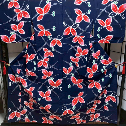 4839# Japanese Yukata Kimono Vintage Cotton Fabric Robe Women's Traditional