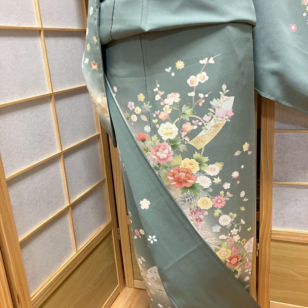 4366# Japanese Kimono Vintage Womens Silk Fabric Robe Kimono only sold
