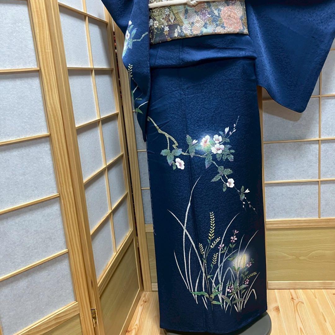 8092# Japanese Kimono Vintage Womens Silk Fabric Robe Kimono only sold
