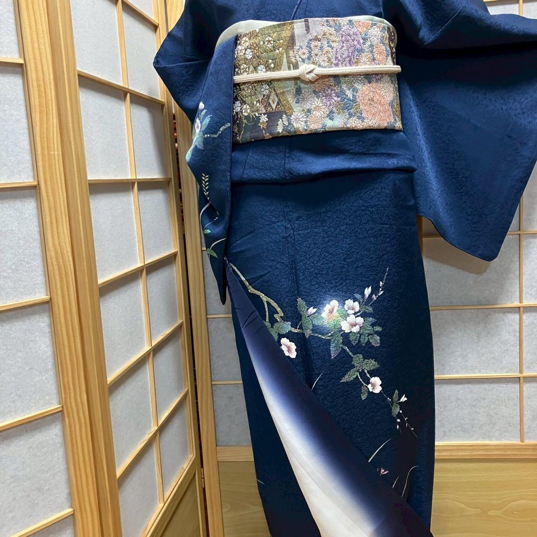 8092# Japanese Kimono Vintage Womens Silk Fabric Robe Kimono only sold