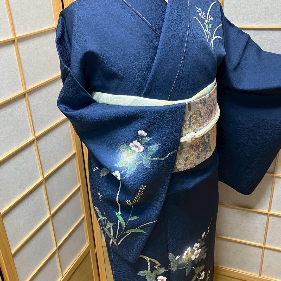 8092# Japanese Kimono Vintage Womens Silk Fabric Robe Kimono only sold