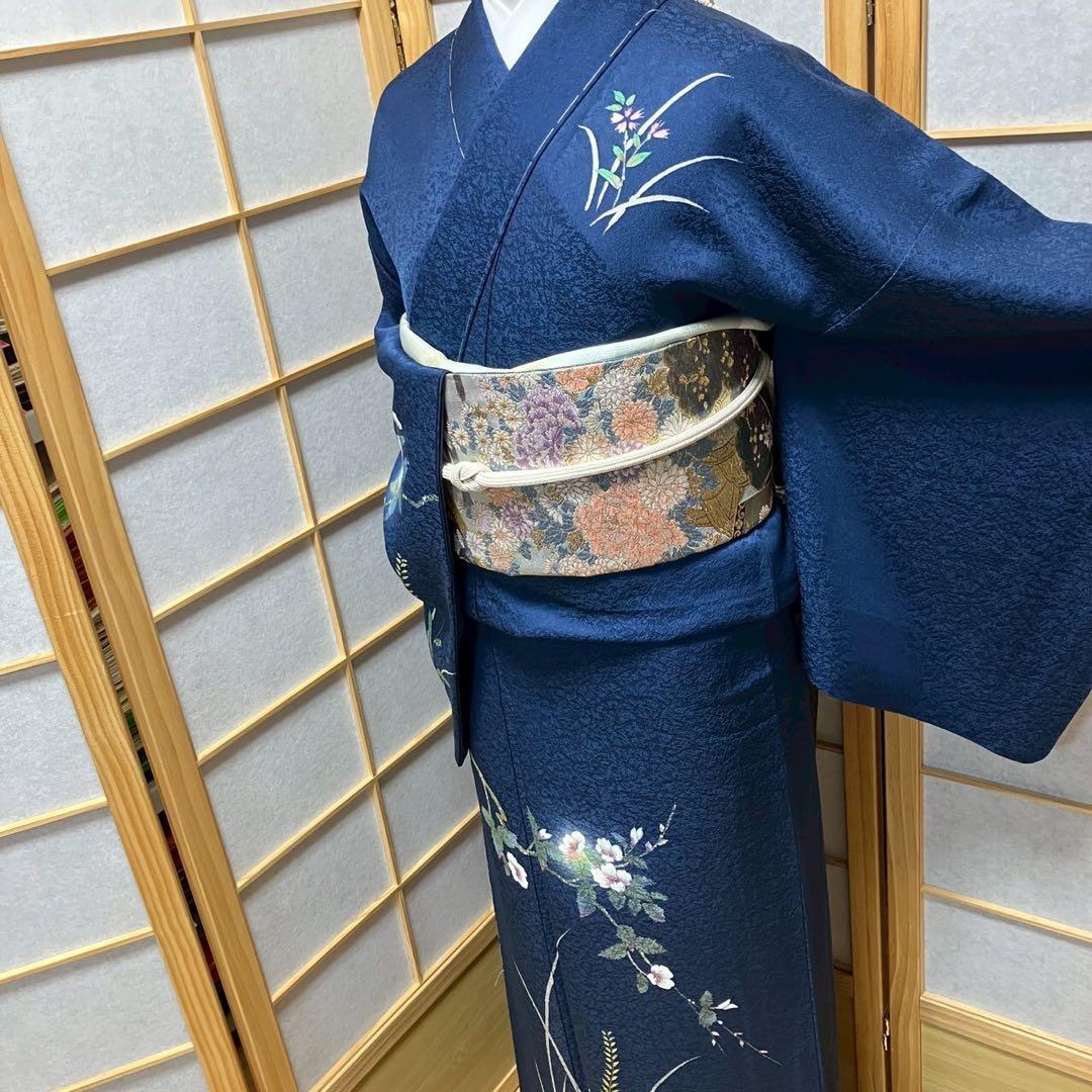 8092# Japanese Kimono Vintage Womens Silk Fabric Robe Kimono only sold