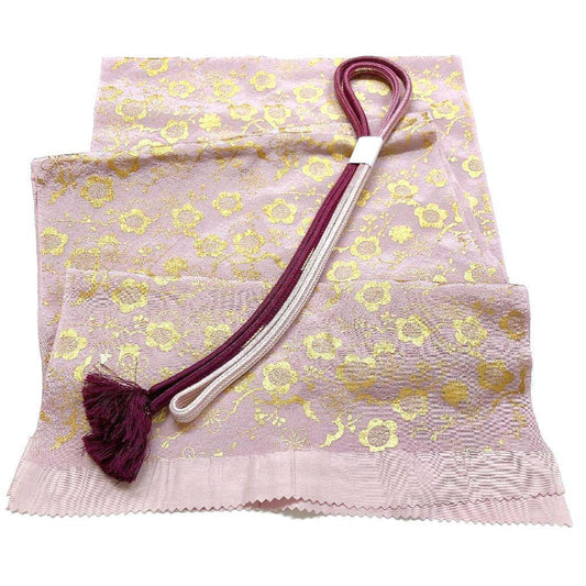 4622# Japanese Kimono Accessory Vintage Obiage and Obijime 2-piece Set Silk