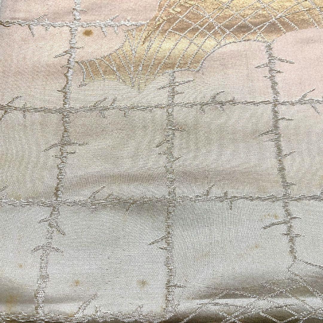 4148# Japanese Vintage Fukuro Obi Belt Kimono Fabric Silk Traditional Gold