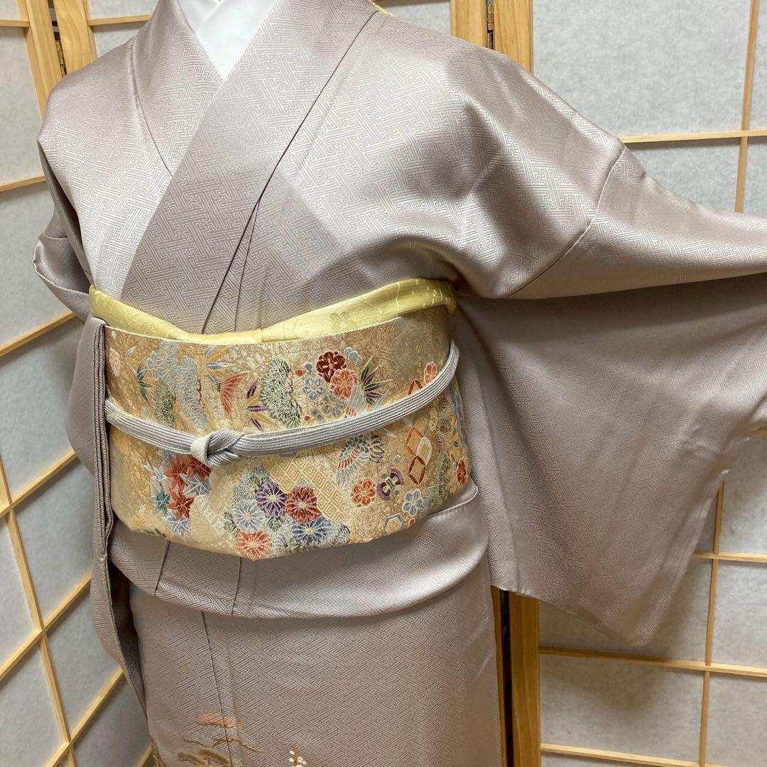 3927# Japanese Tomesode Kimono Vintage Womens Silk Fabric Robe Kimono only sold