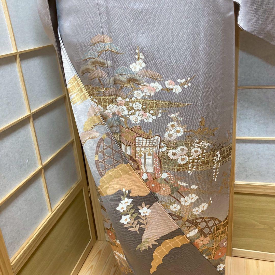 3927# Japanese Tomesode Kimono Vintage Womens Silk Fabric Robe Kimono only sold