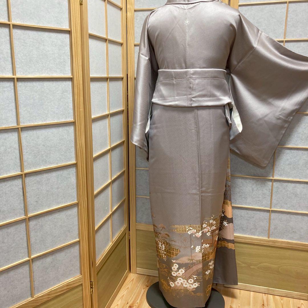 3927# Japanese Tomesode Kimono Vintage Womens Silk Fabric Robe Kimono only sold