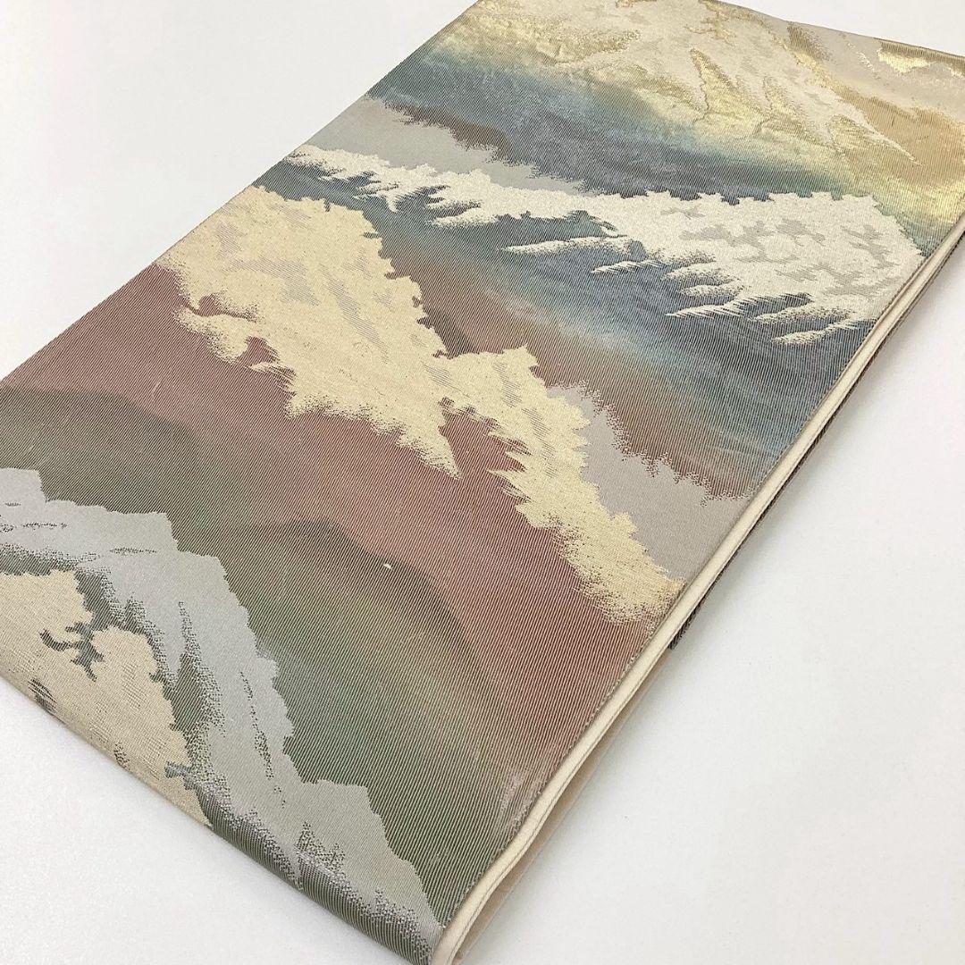 4698# Japanese Vintage Fukuro Obi Belt Kimono Fabric Silk Traditional