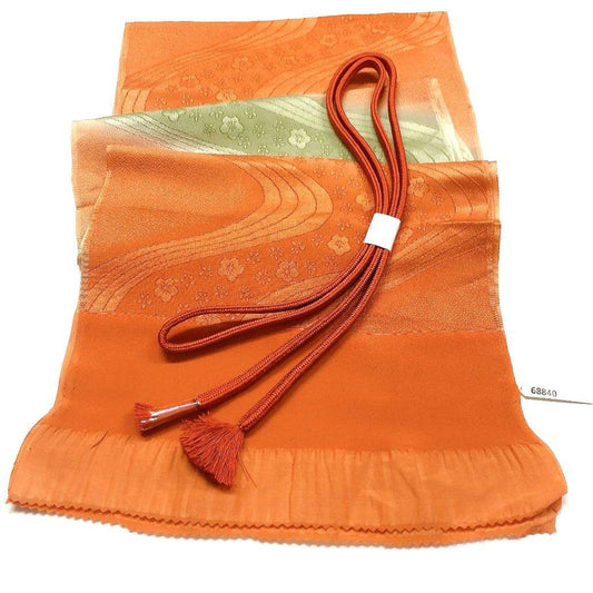 3739# Japanese Kimono Accessory Vintage Obiage and Obijime 2-piece Set Silk