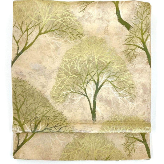 4912# Japanese Vintage Fukuro Obi Belt Kimono Fabric Silk Traditional Gold