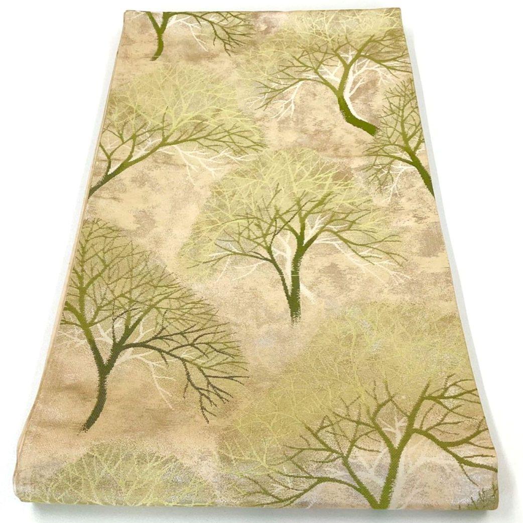 4912# Japanese Vintage Fukuro Obi Belt Kimono Fabric Silk Traditional Gold