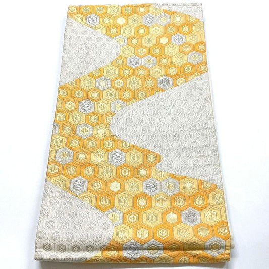 3753# Japanese Vintage Fukuro Obi Belt Kimono Fabric Silk Traditional Embroidery