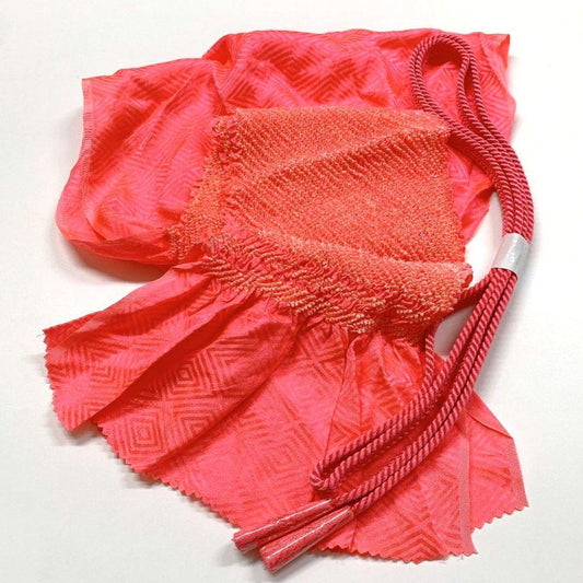 3367# Japanese Kimono Accessory Obiage and Obijime 2-piece Set Silk Shibori