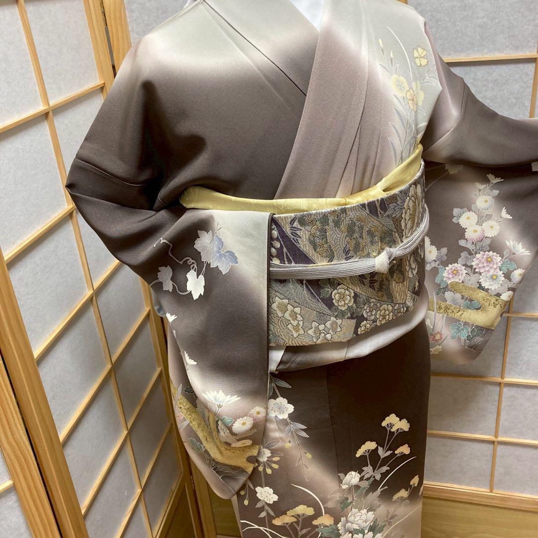 3943# Japanese Kimono Vintage Womens Silk Fabric Robe Kimono only sold