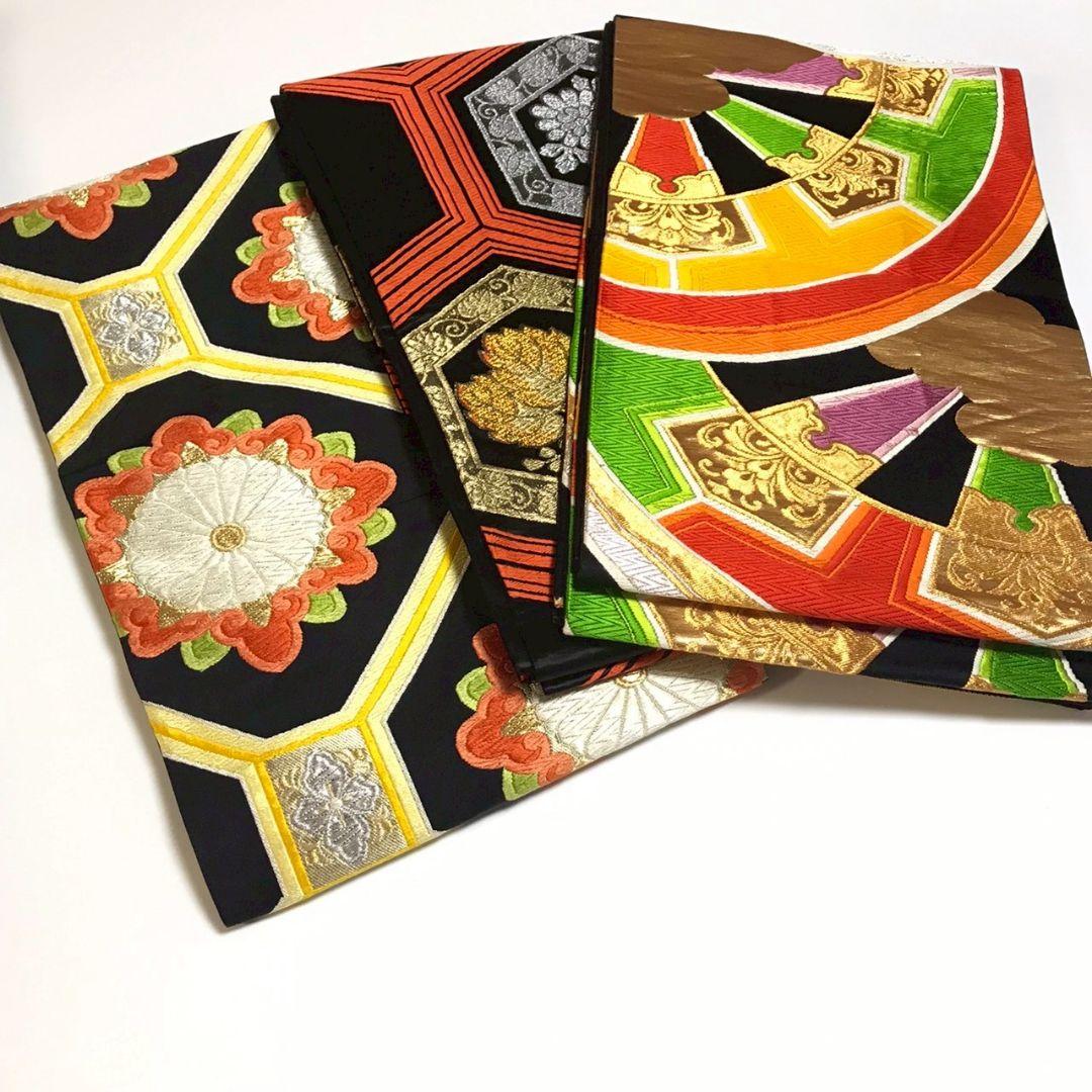 6134# Japanese Vintage Bundle 9pcs Set Bulk Obi Belt Kimono Pure Silk Wholesale