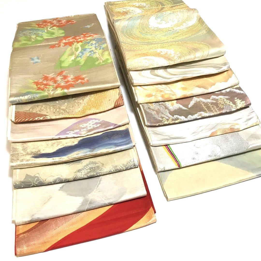 6133# Japanese Vintage Bundle 14pcs Set Bulk Obi Belt Kimono Pure Silk Wholesale