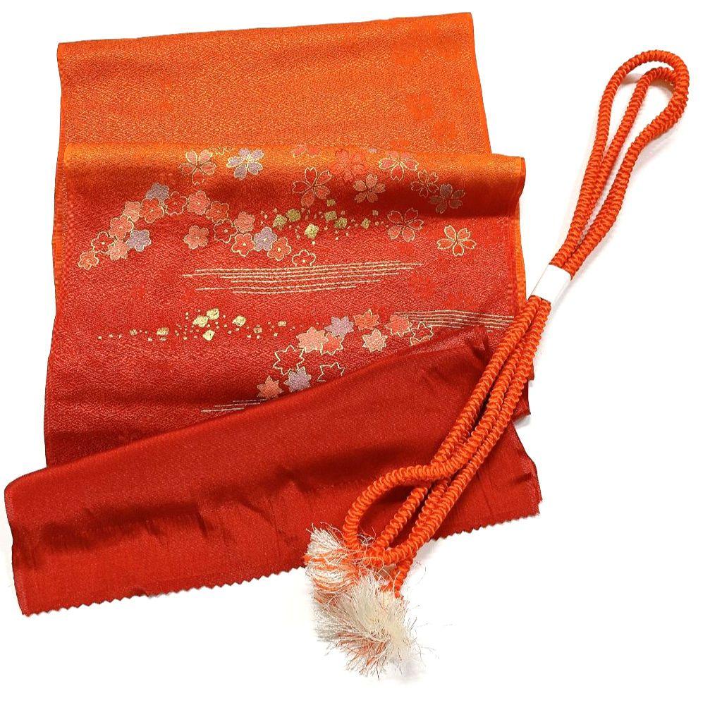 3165# Japanese Kimono Accessory Vintage Obiage and Obijime 2-piece Set Silk