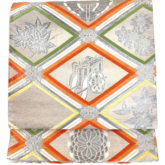 3637# Japanese Vintage Fukuro Obi Belt Kimono Fabric Silk Traditional