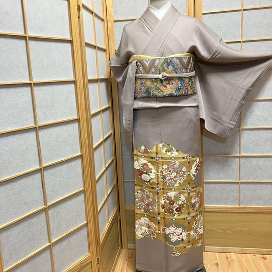 4429# Japanese Tomesode Kimono Vintage Womens Silk Fabric Robe Kimono only sold