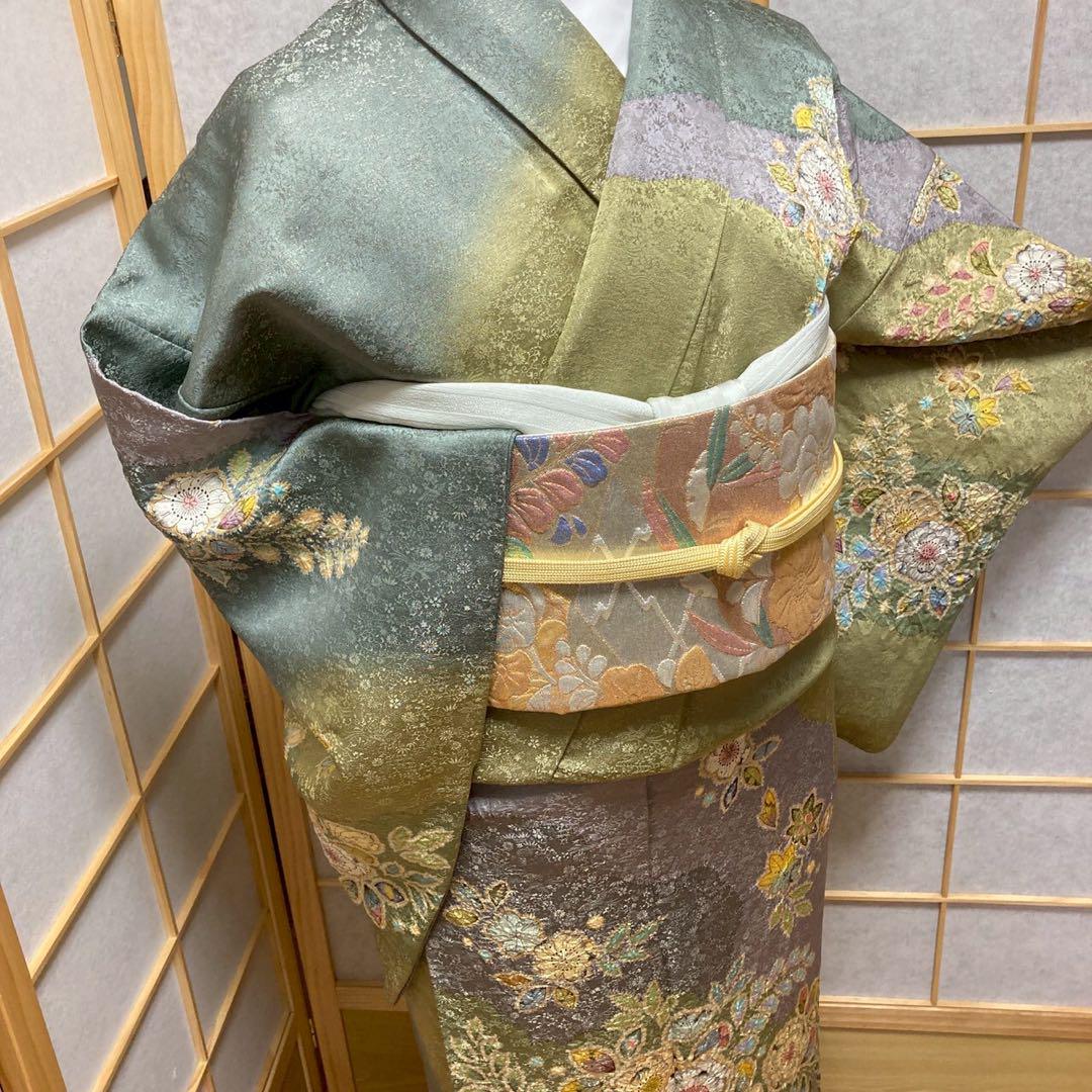 3928# Japanese Kimono Vintage Womens Silk Fabric Robe Kimono only sold