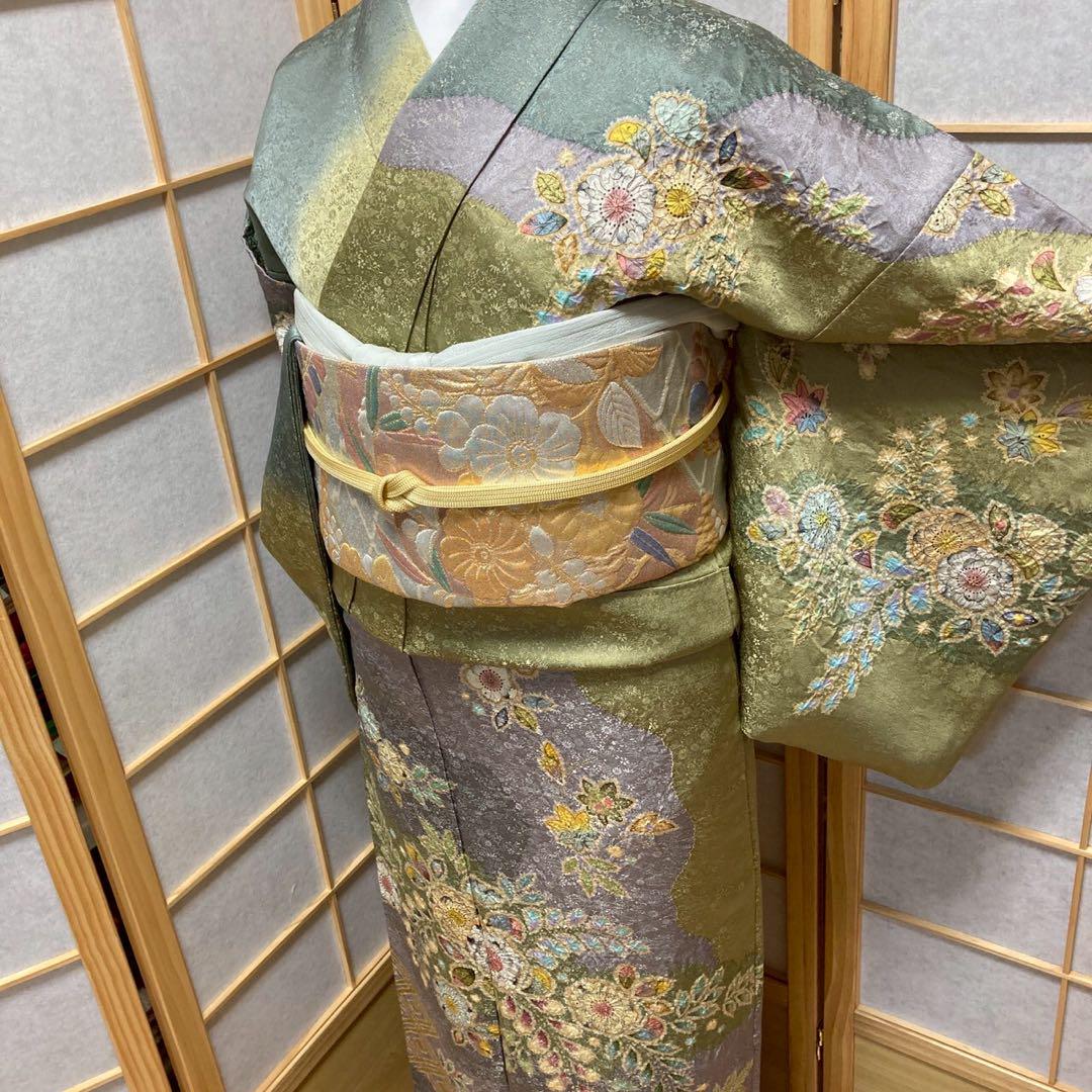3928# Japanese Kimono Vintage Womens Silk Fabric Robe Kimono only sold