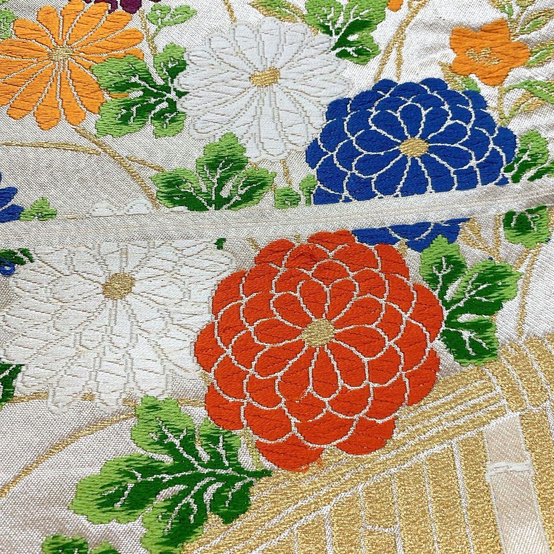 3307# Japanese Vintage Fukuro Obi Belt Kimono Fabric Silk Traditional Embroidery