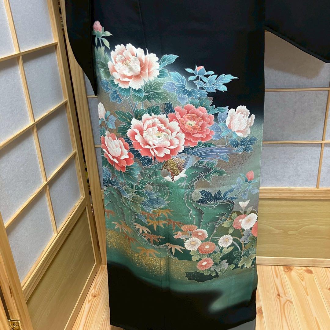 4419# Japanese Tomesode Kimono Vintage Womens Silk Fabric Robe Kimono only sold