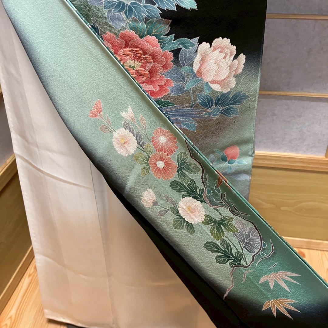 4419# Japanese Tomesode Kimono Vintage Womens Silk Fabric Robe Kimono only sold