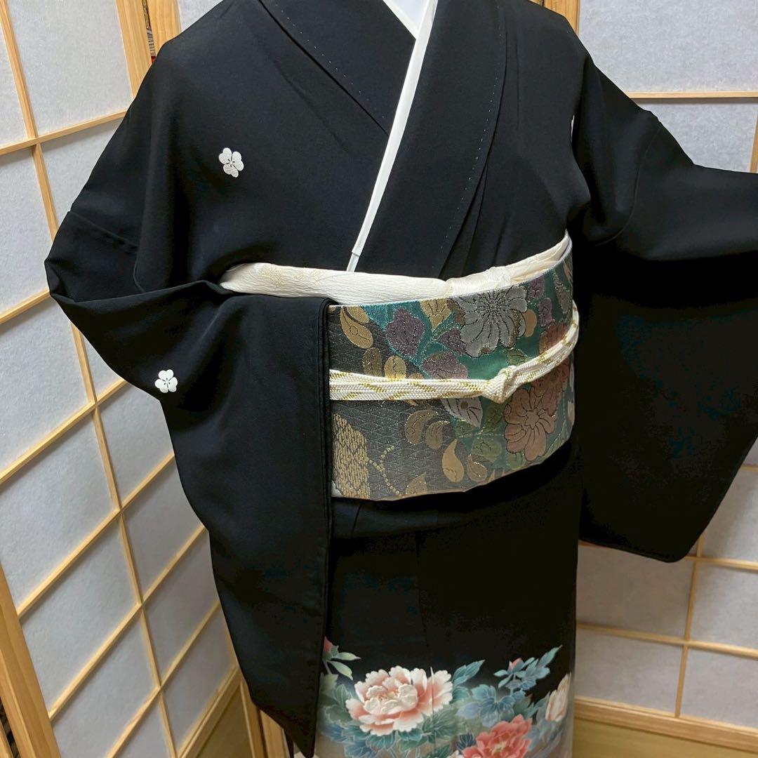 4419# Japanese Tomesode Kimono Vintage Womens Silk Fabric Robe Kimono only sold