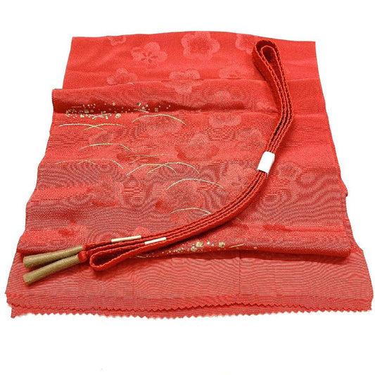 5406# Japanese Kimono Accessory Vintage Obiage and Obijime 2-piece Set Silk