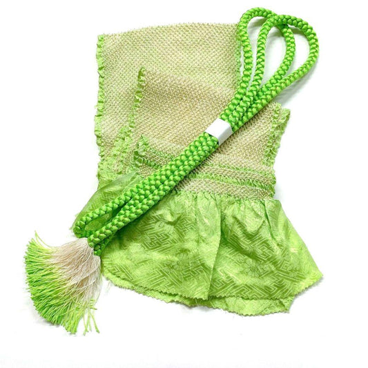 4198# Japanese Kimono Accessory Obiage and Obijime 2-piece Set Silk Shibori