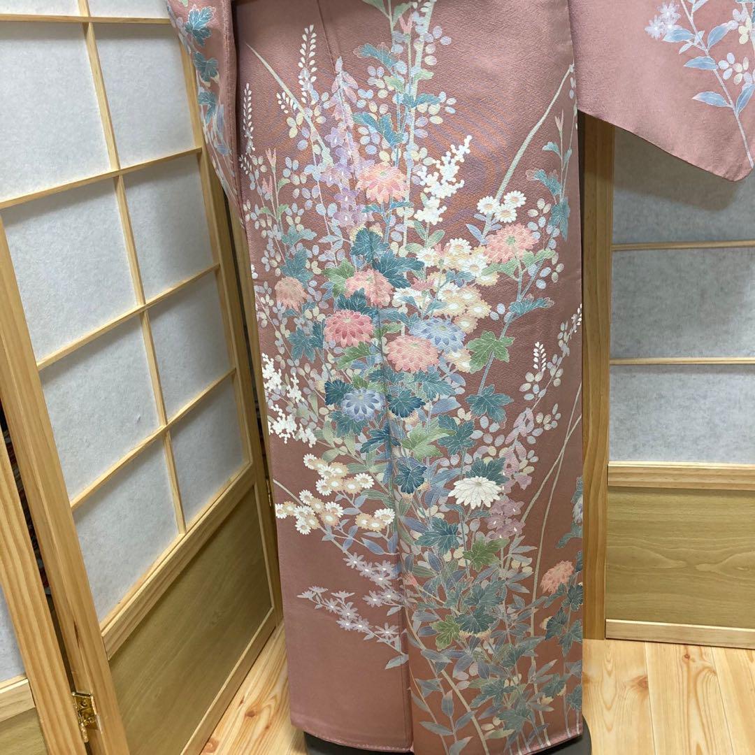 3414# Japanese Kimono Vintage Womens Silk Fabric Robe Kimono only sold Pink