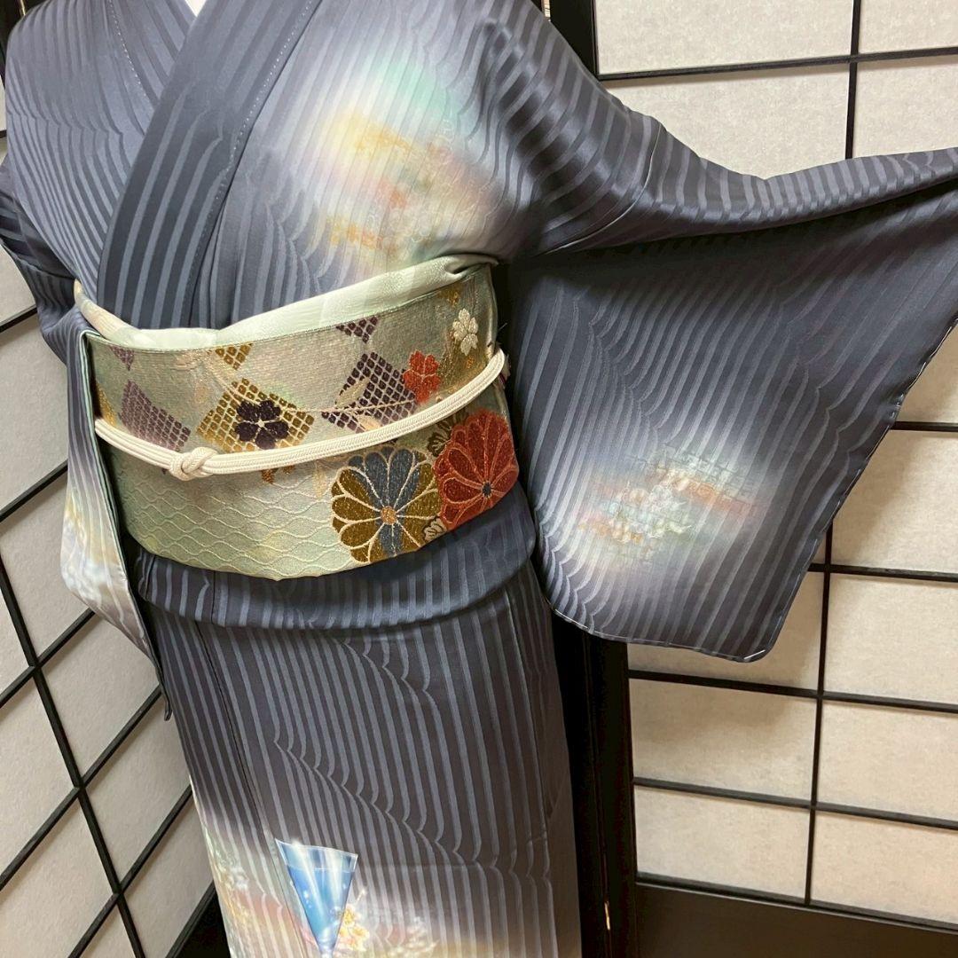 5464# Japanese Kimono Vintage Womens Silk Fabric Robe Kimono only sold