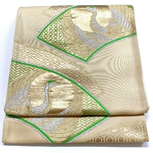 4474# Japanese Vintage Fukuro Obi Belt Kimono Fabric Silk Traditional Untailored