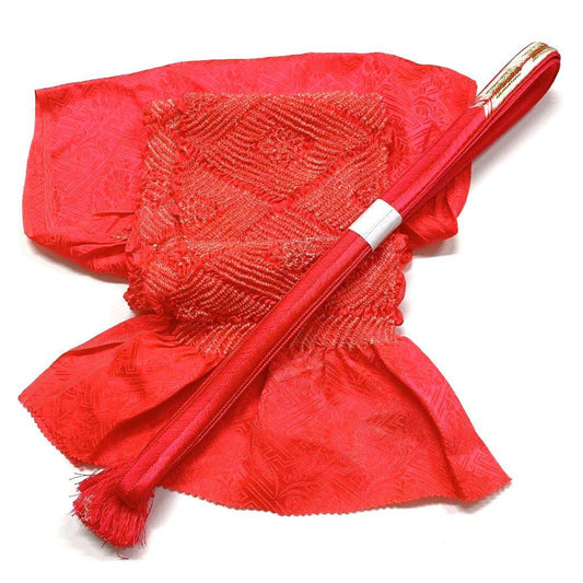 3885# Japanese Kimono Accessory Obiage and Obijime 2-piece Set Silk Shibori