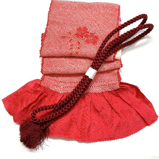 4674# Japanese Kimono Accessory Obiage and Obijime 2-piece Set Silk Shibori