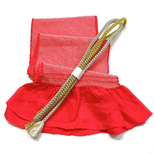 4661# Japanese Kimono Accessory Obiage and Obijime 2-piece Set Silk Shibori