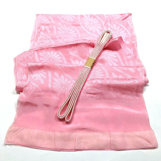 4586# Japanese Kimono Accessory Vintage Obiage and Obijime 2-piece Set Silk