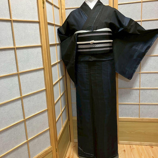 4360# Japanese Kimono Vintage Womens Silk Pongee Fabric Robe Kimono only sold