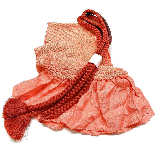 4183# Japanese Kimono Accessory Obiage and Obijime 2-piece Set Silk Shibori