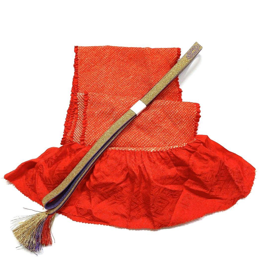 4678# Japanese Kimono Accessory Obiage and Obijime 2-piece Set Silk Shibori