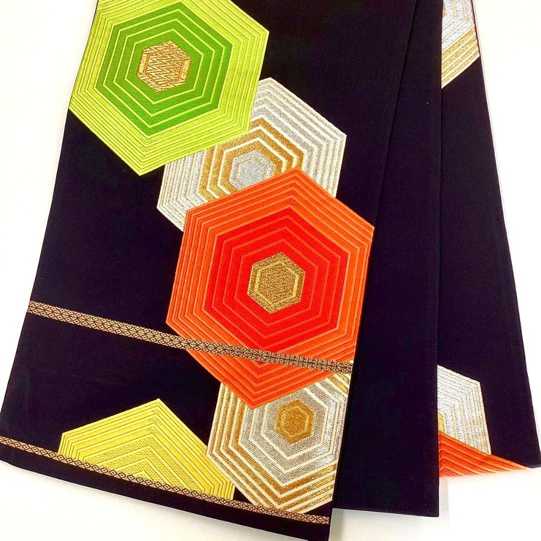 4278# Japanese Vintage Fukuro Obi Belt Kimono Fabric Silk Traditional Embroidery