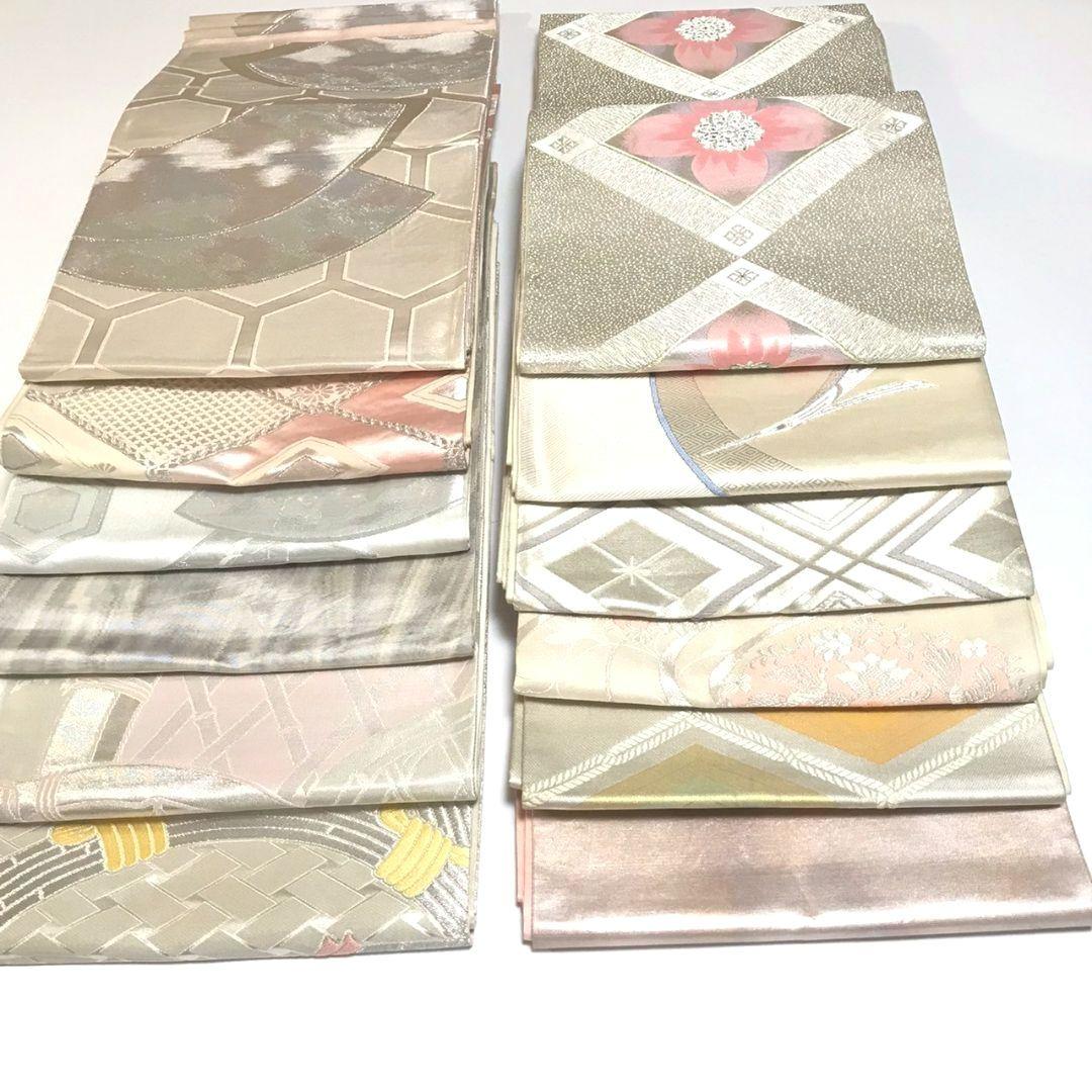 6135# Japanese Vintage Bundle 12pcs Set Bulk Obi Belt Kimono Pure Silk Wholesale